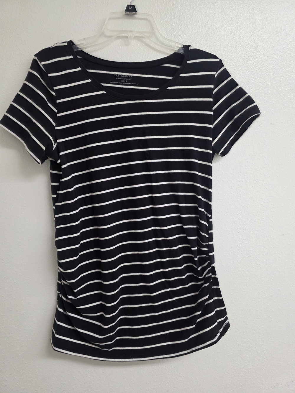 BumpStart Black and White Striped Short Sleeve Tee (0412)